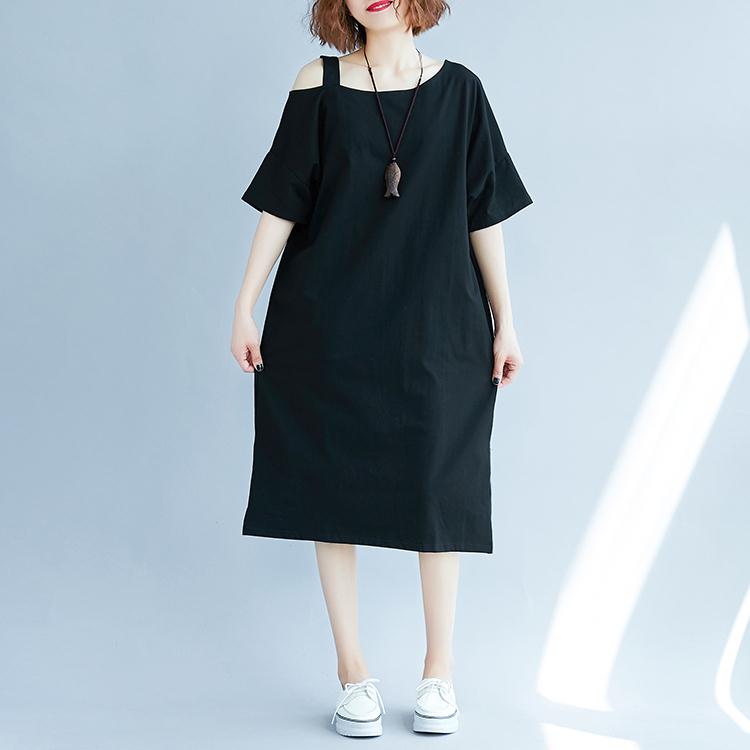 2019 new pattern Dress Large pure cotton strapless temperament 200 fashion Word collar Mid length version T-shirt dressin the Women's clothing/Boutique , Large size women  category - from Buy2taobao.com to provide professional Taobao agent buy service