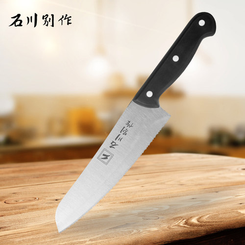 石川别作冷冻刀带牙不锈钢料理刀
