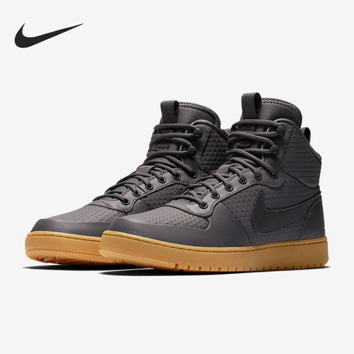 Nike court borough mid 防滑减震耐磨中帮运动板鞋AA0547-001