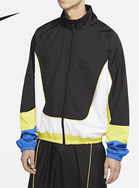Nike Throwback 复古拼色梭织运动篮球夹克立领外套CV1932-013