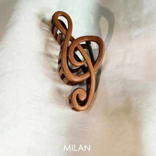 13cm超大号木纹音符抓夹女鲨鱼夹高音谱号后脑勺发抓子盘发饰头饰