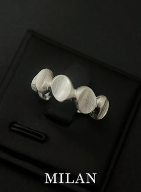 高品质~S925纯银不规则豆豆戒指