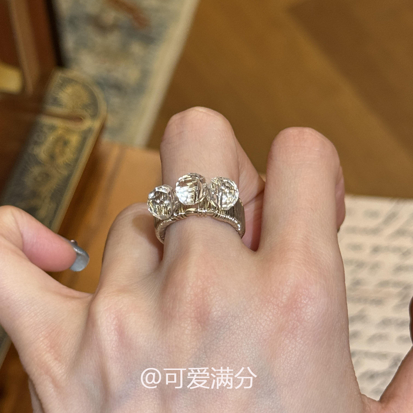 S925纯银金属绕线圆球宽版戒指女士轻奢高级感食指戒小众设计指环
