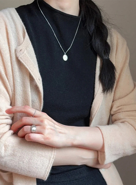 银色拉丝蝴蝶项链女2025新爆款