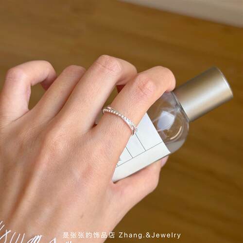 S925纯银极简交叉戒指女