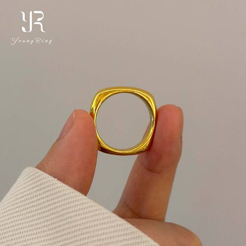 S925纯银不规则几何戒指女