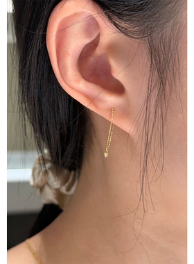 S925纯银小巧精致流苏耳链女