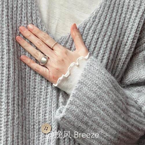 S925纯银色哑光拉丝戒指女