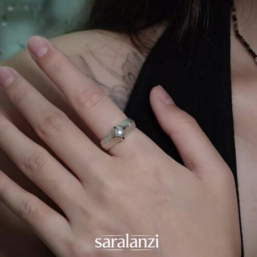 破壳而出~S925纯银仿珍珠戒指女