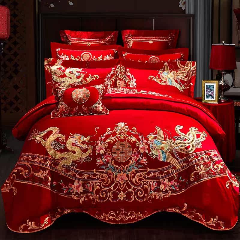 床罩秋冬季结婚红被子喜被四件套加厚保暖掉色公主床套房新房婚嫁在类目 床上用品, 床品套件/四件套/多件套中 - 来自Buy2taobao.com提供专业的淘宝代购服务