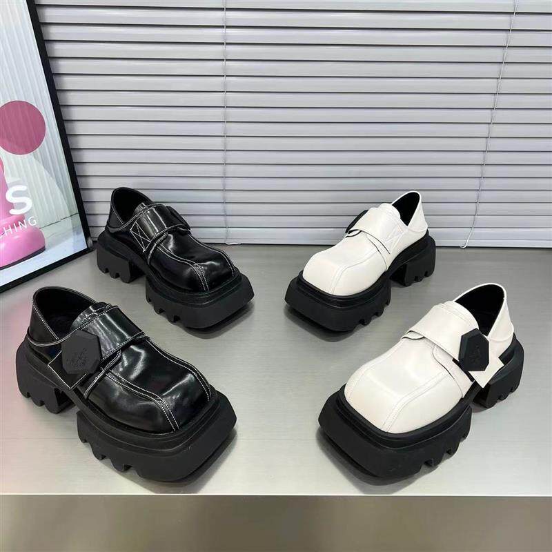 欧货设计师大头乐福鞋女厚底2026春季新款百搭休闲松糕底女鞋单鞋图片