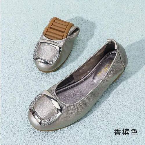蛋卷鞋2026新款软底软皮妈妈防滑平底圆头单鞋舒适春秋款透气百搭