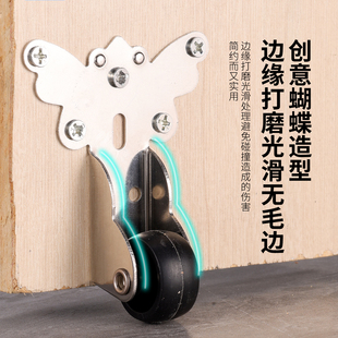 新升级不锈钢平移门下垂蝴蝶滑轮万向轮承重静音可拆卸修复提门器