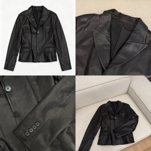 复古翻领短款机车皮衣外套102