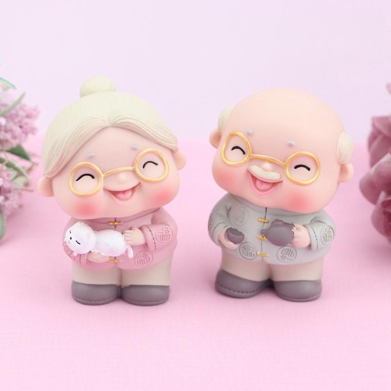 创意可爱老头老太烘焙蛋糕摆件恩爱夫妻生日蛋糕装饰摆饰新婚礼物