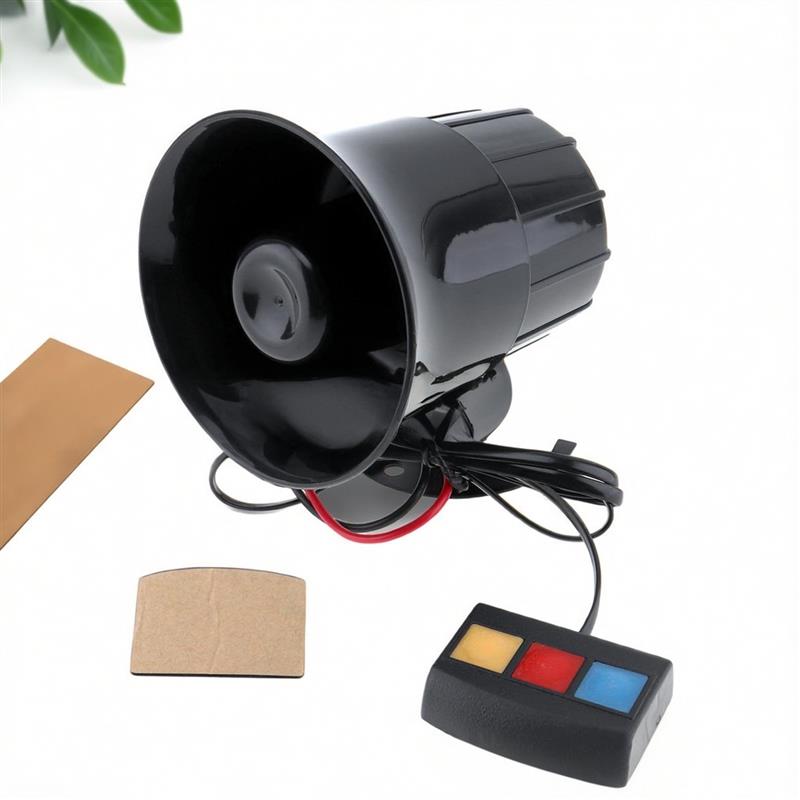 喇叭12v超大声汽车摩托车改装高音扬声扩音器圆口三音按键警报声