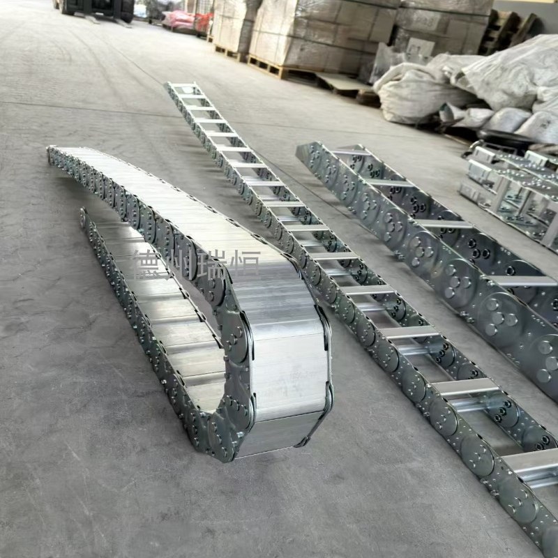 TL钢铝金属拖链全封闭桥式不锈钢坦克链穿线油管钢厂重型拖链厂家