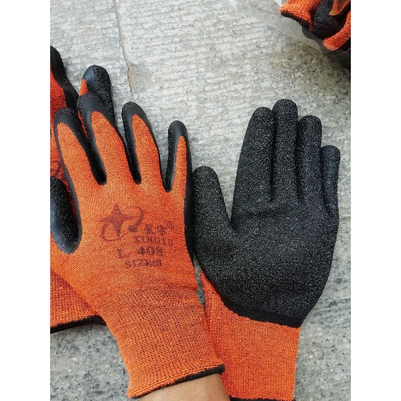 劳保手套L408劳保尼龙拉毛女士小号薄款柔软舒适防滑耐磨乳胶正品