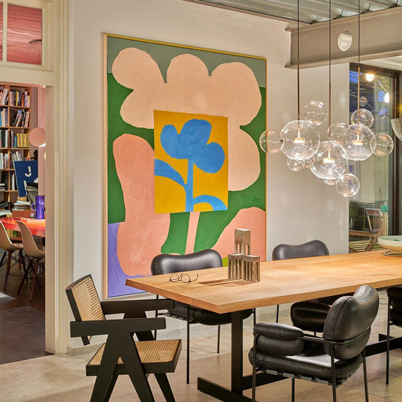 缤纷多巴胺ins风抽象花卉装饰画