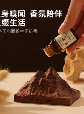 阿尔卑斯山高档礼盒胡桃木车载扩香木石室内精油扩香器无火香薰