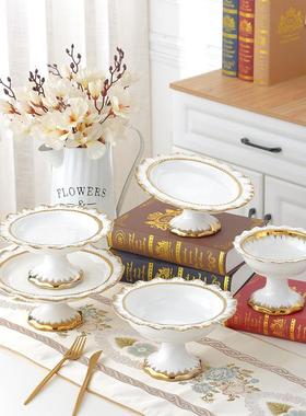 Phnom Penh Ceramic Dining Plate High Foot Fruit Dessert Set