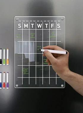 Fridge Magnet Sticker Clear Acrylic Calendar Weekly Planner