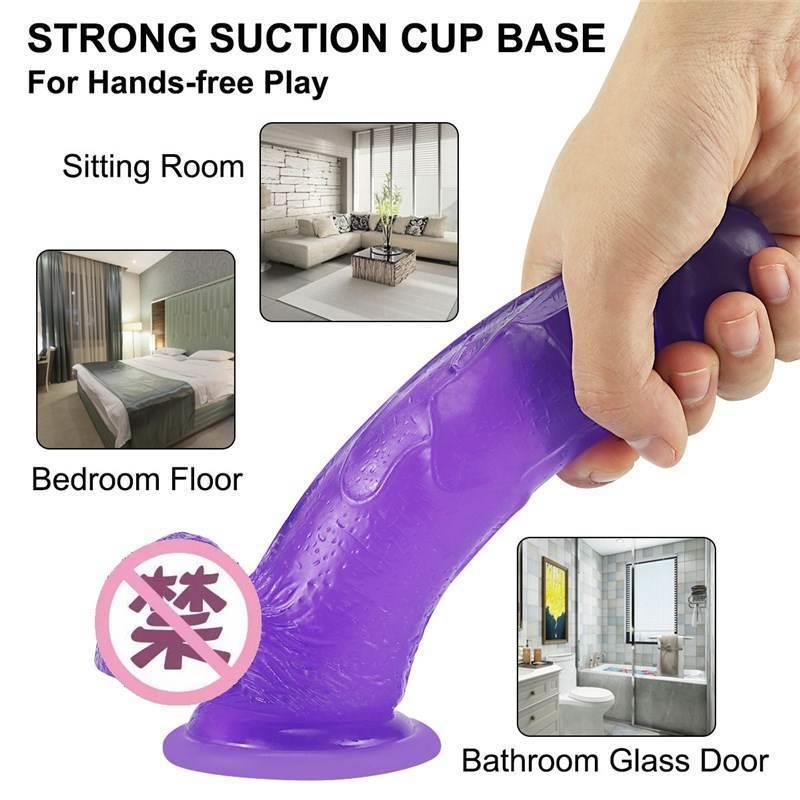 Erotic Soft Jelly Dildo Anal Butt Plug Realistic Penis Stron