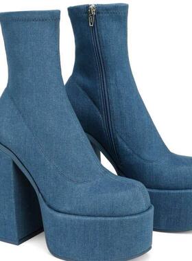 女高跟靴弹力靴women high heel boots short boots big size 42