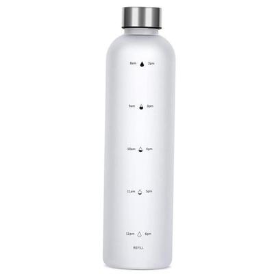 1L Water Bottle With Time Marker 32 OZ Motivational Reusable