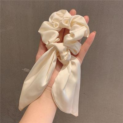 Luxury Satin Silk Bow Streamers Hair Ring Knotted Scrunchie