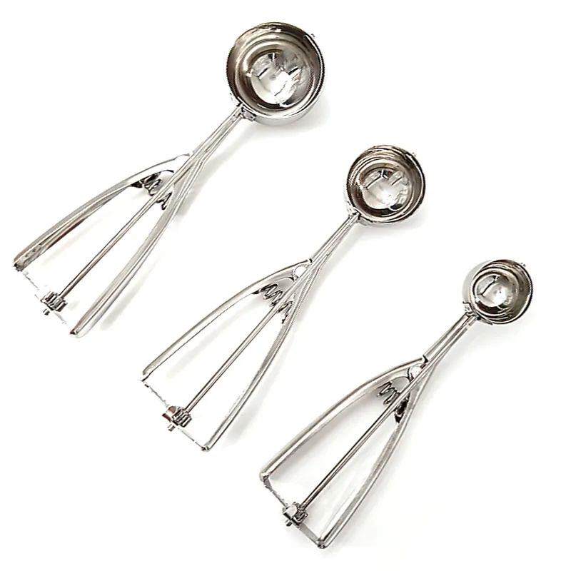 Stainless Steel Ice Cream Scoop Spring Handle Mash Potato Wa