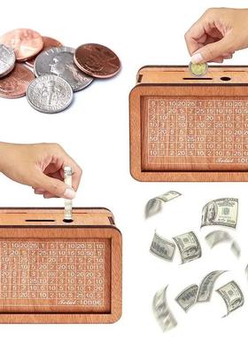 1000/2000/3000/5000 Euro Money Box Wooden Piggy Bank with Re