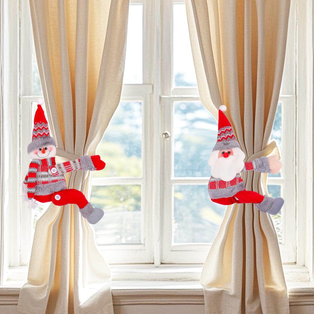 Christmas decorations curtains hold clasps Christmas present
