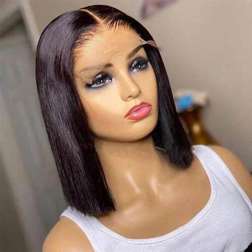 Brazilian 13*4 Lace Front Wig Short Human Hair Wigs Remy