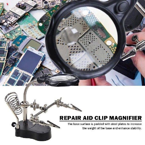 Multifunction Magnifier Auxiliary Clip LED Light Magnifier