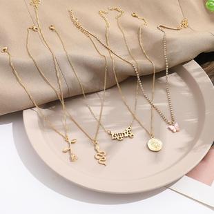 Rose Pendant Necklace women Set 5 pieces玫瑰花吊坠蛇印章项炼