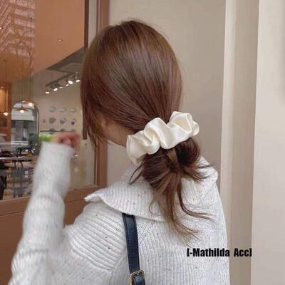 1 Pcs Satin Silk Solid Color Hair Ties Scrunchie Elastic