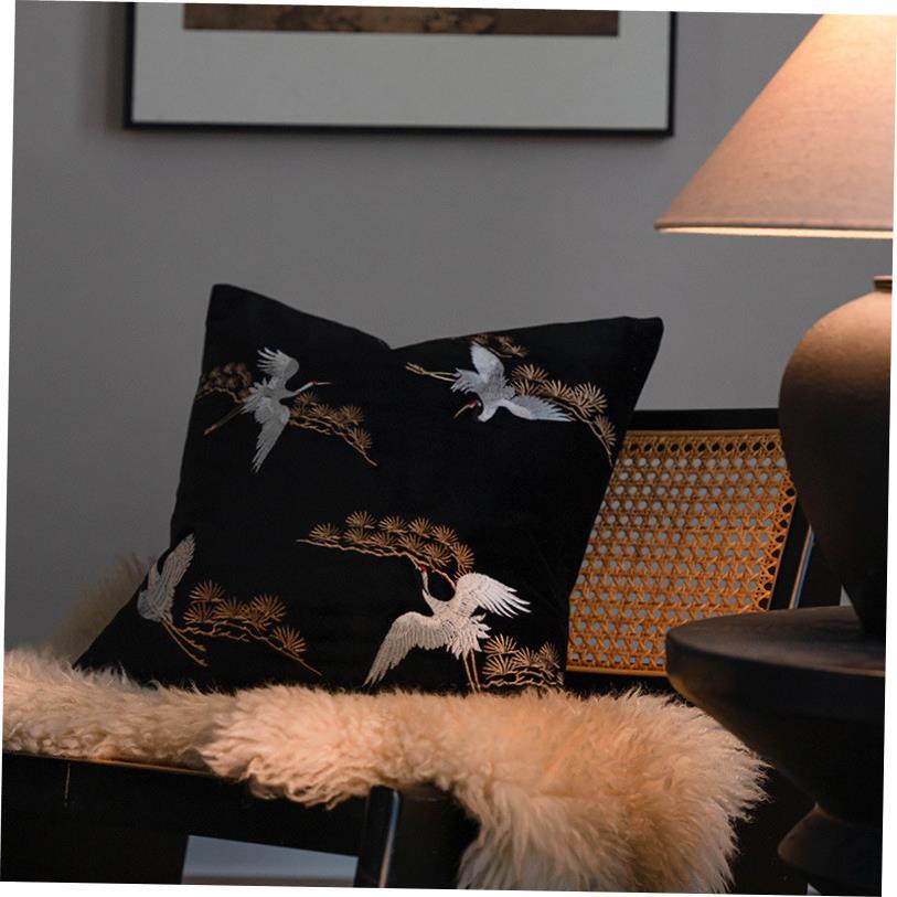 中古风沙发抱枕靠垫套刺绣覆古新中式靠枕 cushion cover pillow