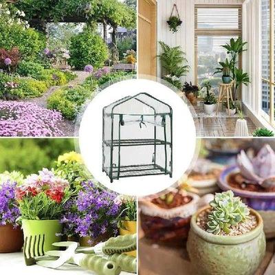 Mini Greenhouse Cover Indoor Outdoor Clear PVC Plant Green