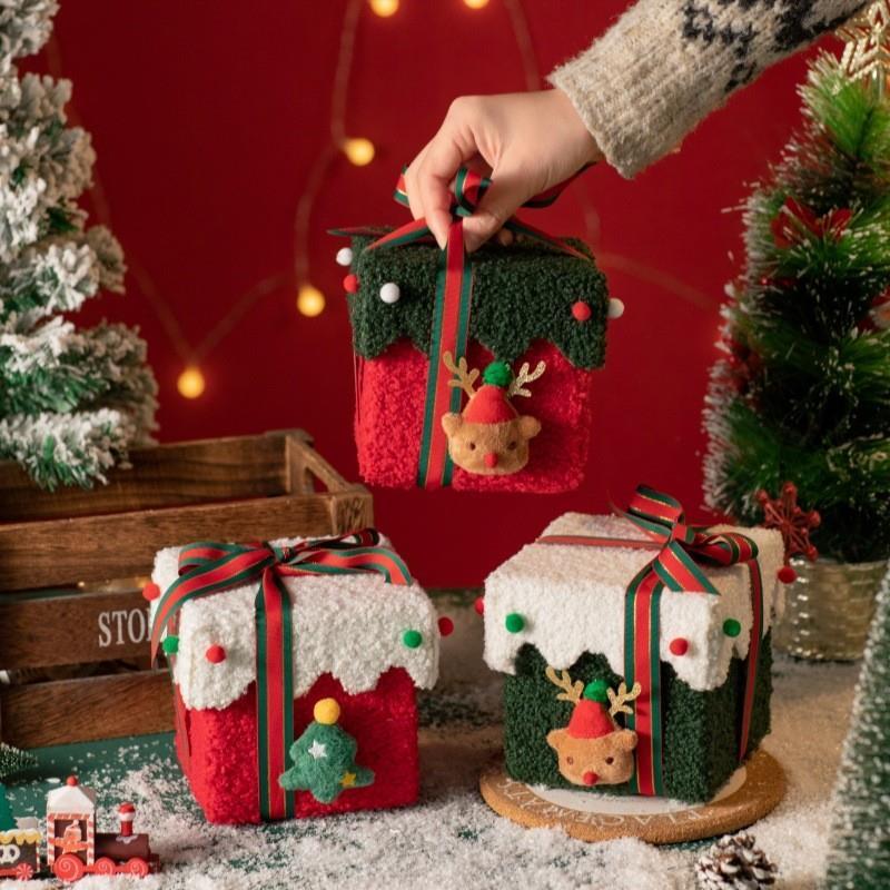 圣诞礼盒Christmas velvet fabric Christmas Eve Apple Gift Box