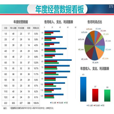 原创设计年度经营数据统计看板EXCEL表格WPS系统定制
