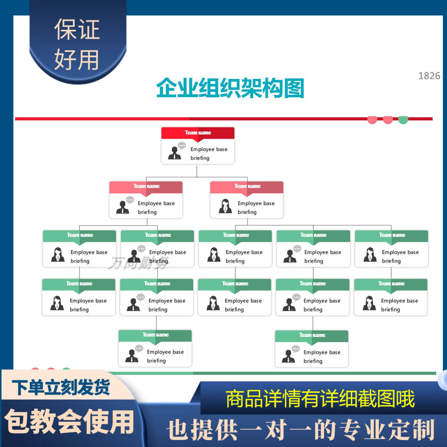 原创设计部门组织架构图EXCEL表格WPS系统定制