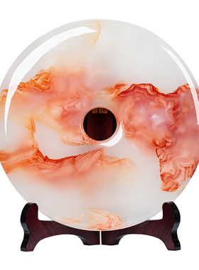 石诚记中式礼品摆件玉石平安扣乔迁开业创意小礼品办公室桌面装饰