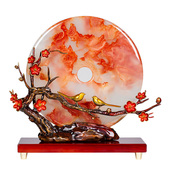 石诚记中式 电视柜酒柜装 饰摆件铜玉石平安扣高档礼品创意桌面饰品