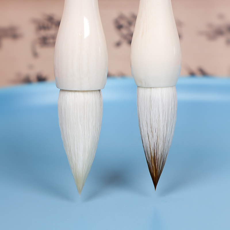 狼羊兼毫蒜头毛笔初学者书法专用短锋中号成人中楷楷书颜体行楷隶书曹全碑羊毫国画梅花牡丹绘画上色用点梅笔