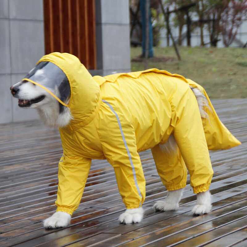 SLPC狗狗雨衣大型犬四脚全包金毛雨衣带帽子尾罩防水雨衣中型宠物怎么看?