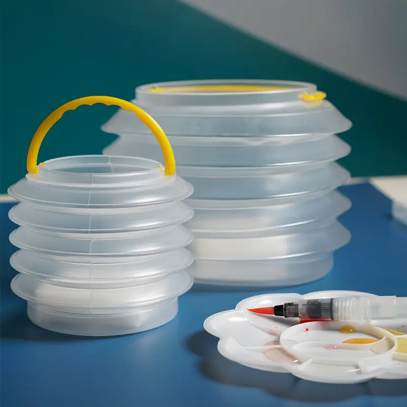 带隔层折叠水桶美术画画洗笔筒水粉水彩颜料硅胶洗笔桶调色桶,文具电教/文化用品/商务用品,美术套装/美育礼盒,淘宝优惠券,粉丝福利购,淘宝优惠卷