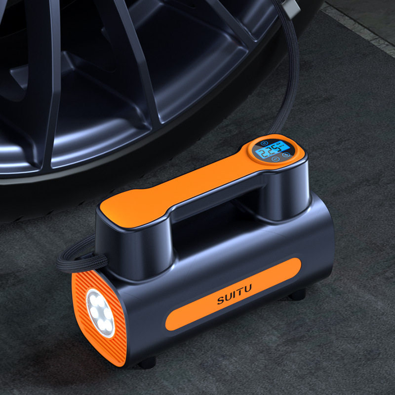 车载充气泵汽车轮胎专用打气泵无线便携式电动高压打气筒带气压表