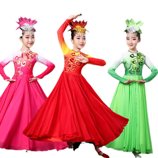 儿童六一演出服灯火里的中国舞蹈万疆古典开场舞大摆裙舞蹈裙子女