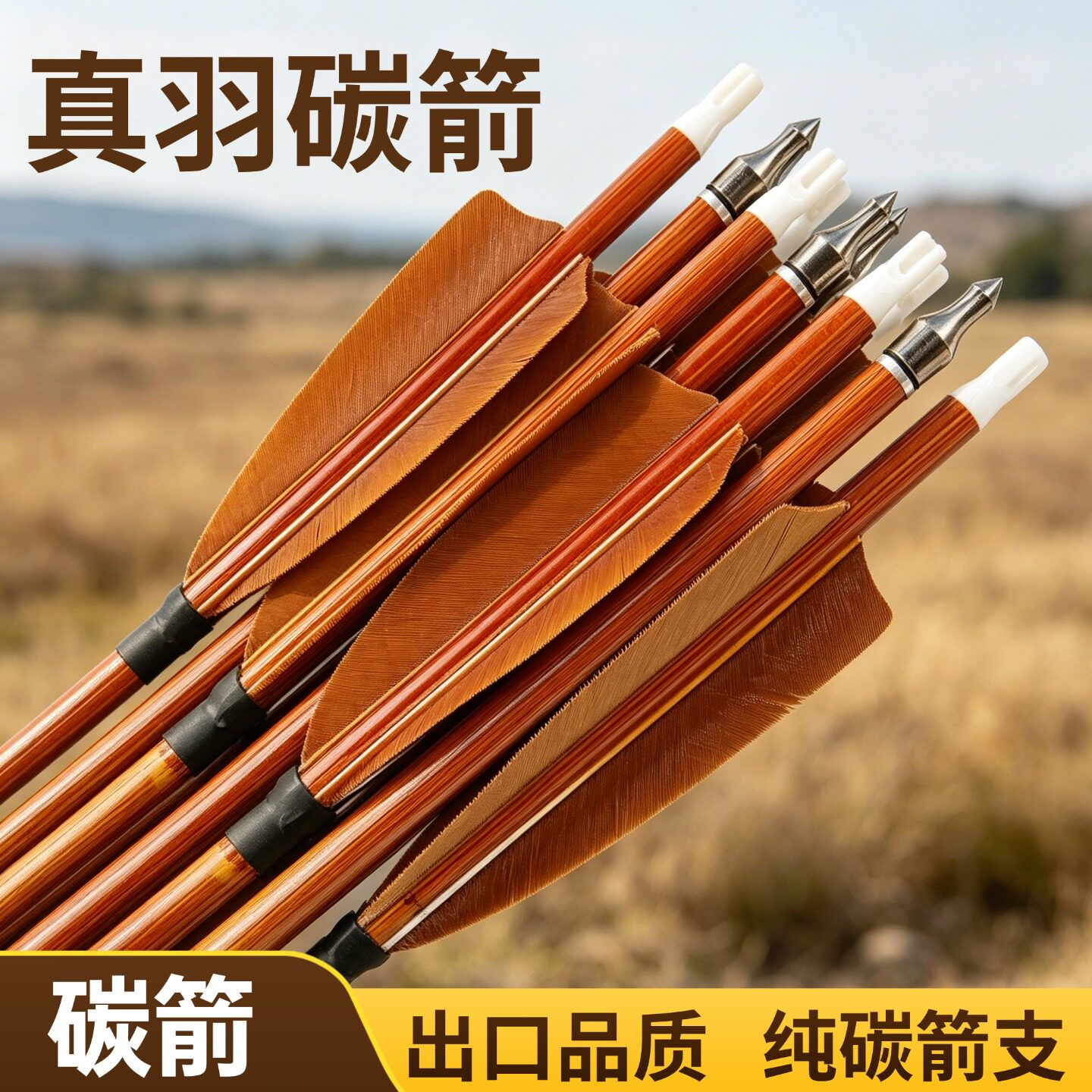 真羽纯碳箭射箭箭支弓箭支箭
